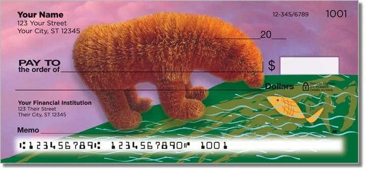 Fuzzy Bear Personal Checks