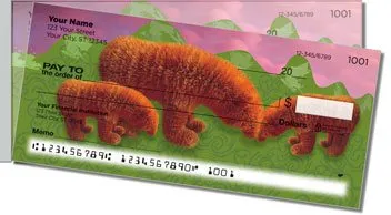 Fuzzy Bear Side Tear Personalized Checks