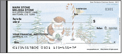 Gary Patterson Christmas Santas Side Tear Personal Checks