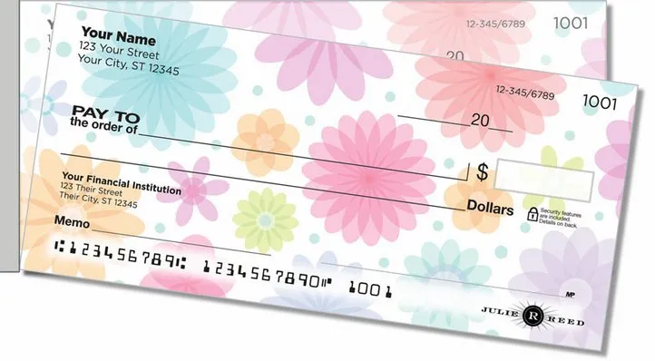 Geo Floral Side Tear Personal Checks