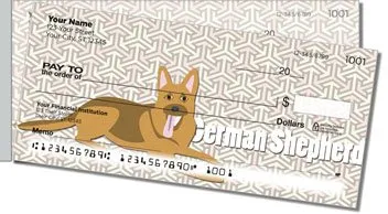 German Shepherd Side Tear Personalized Checks
