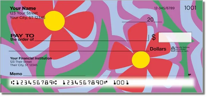 Girly Flower Personal Checks