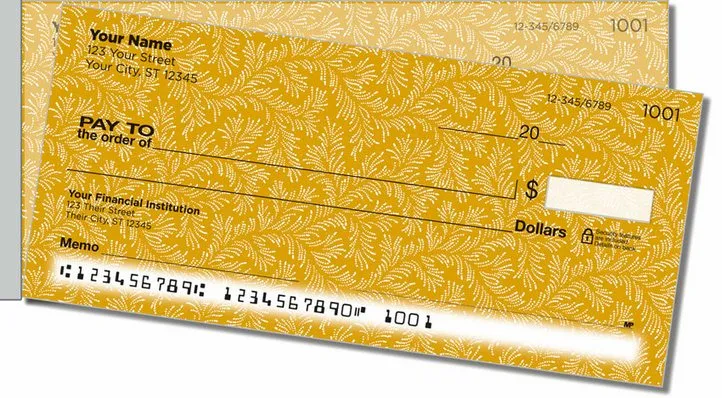 Gold Leaves Side Tear Personal Checks