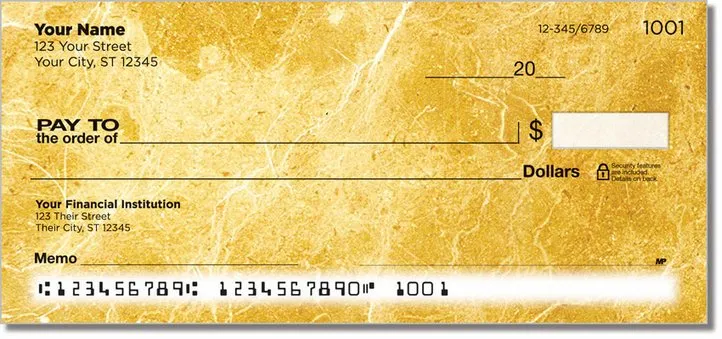 Gold Marble Personal Checks