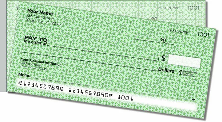 Green Box Scroll Side Tear Personal Checks