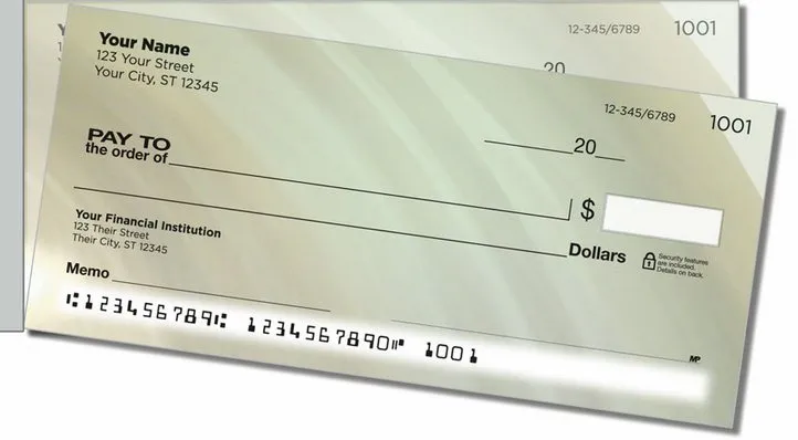 Green Swish Side Tear Personal Checks