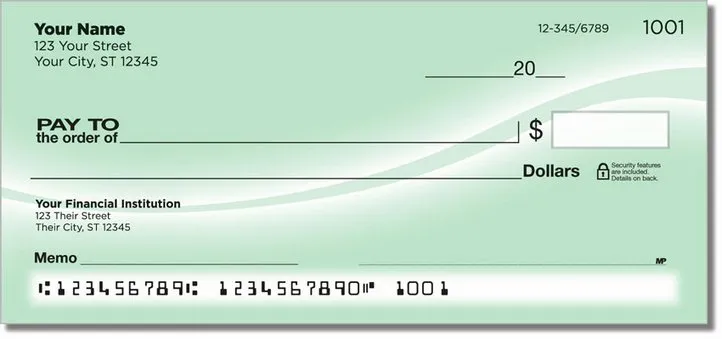 Green Swoosh Personal Checks