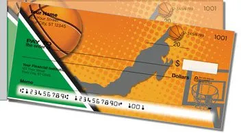 Green and Black Basketball Side Tear Personalized Checks
