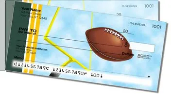 Green and Gold Football Fan Side Tear Personalized Checks
