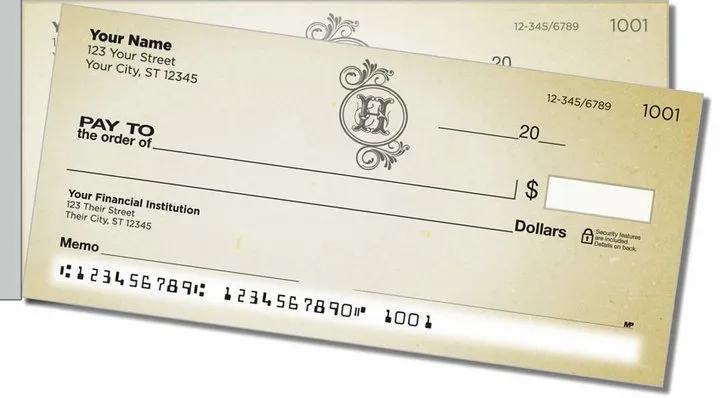 H Monogram Side Tear Personal Checks