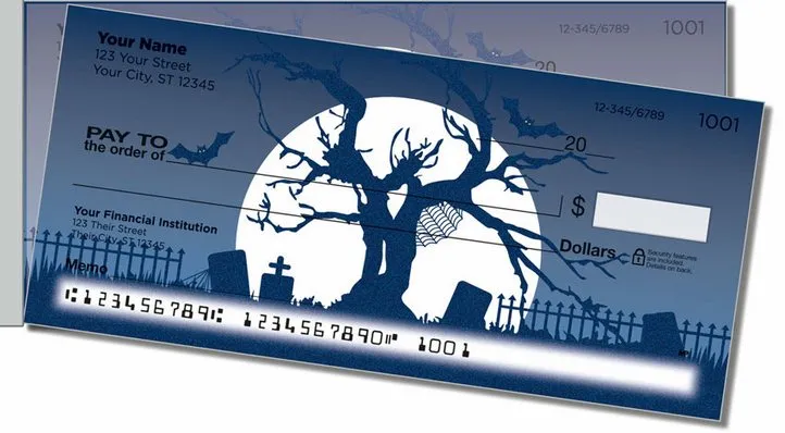 Halloween Graveyard Side Tear Personal Checks