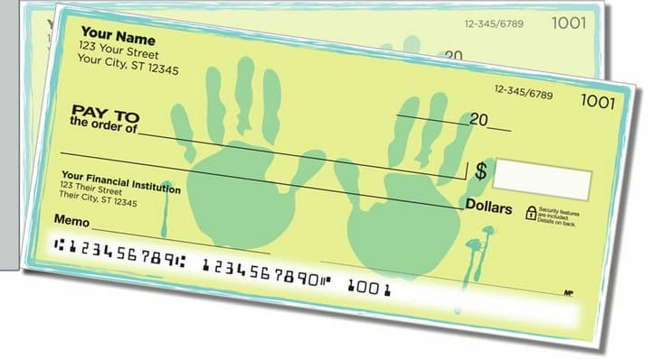 Hand and Footprint Side Tear Personal Checks - Personal Checks