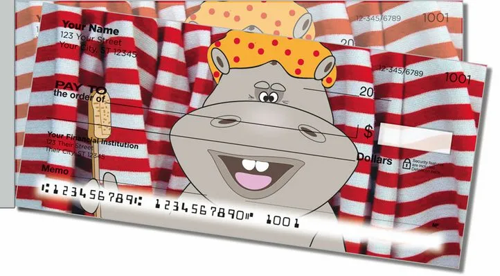 Happy Hippo Side Tear Personal Checks