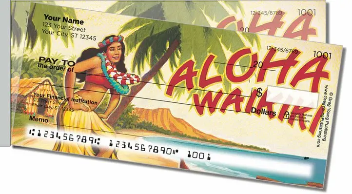 Hawaiian Art Side Tear Personal Checks