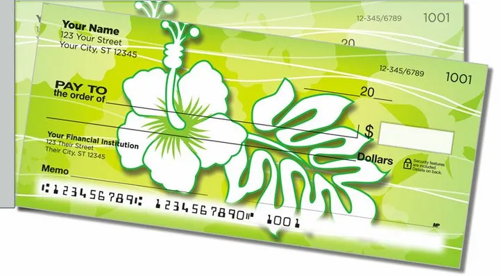 Hawaiian Hibiscus Side Tear Personal Checks