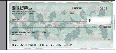 Holiday Holly Side Tear Personal Checks
