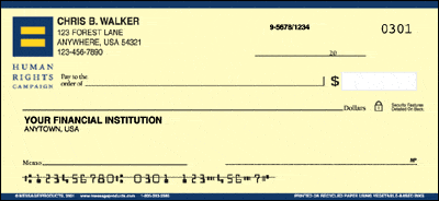 Human Rights Campaign Personal Checks
