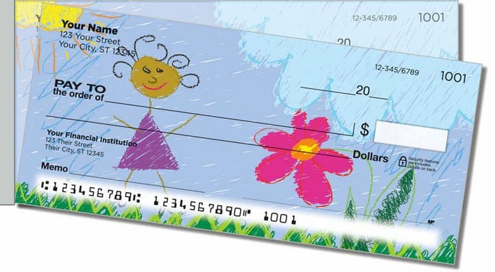 Kid Drawing Side Tear Personal Checks - Personal Checks