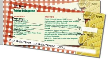 Pasta Recipe Side Tear Personalized Checks