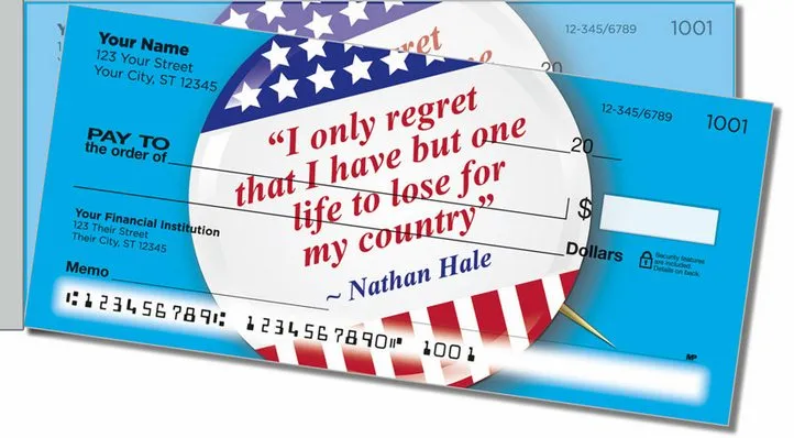 Patriotic Button Side Tear Personal Checks