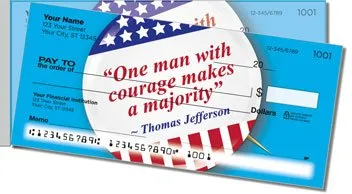 Patriotic Button Side Tear Design Checks
