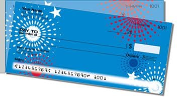 Patriotic Fireworks Side Tear Personalized Checks