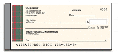 Pay It With Plaid Side Tear Personal Checks