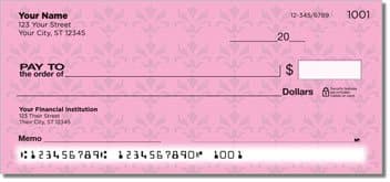 Pink and Black Personalized Checks