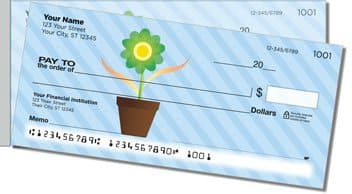 Potted Flower Side Tear Design Checks