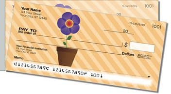 Potted Flower Side Tear Personalized Checks