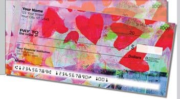Red Heart Side Tear Personalized Checks
