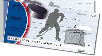 Red and Blue Hockey Side Tear Personalized Checks