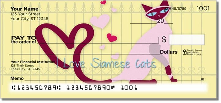 Siamese Cat Personal Checks