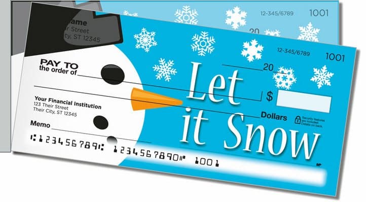 Snowman Side Tear Personal Checks