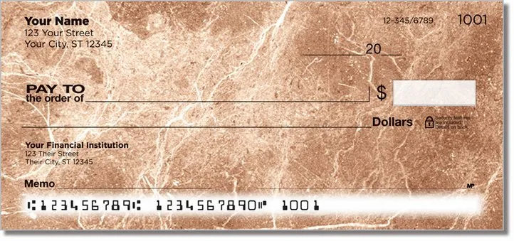Tan Marble Personal Checks