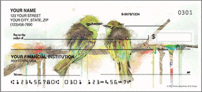 Watercolor Birds Personal Checks