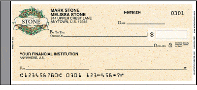 Wreath Side Tear Personal Checks